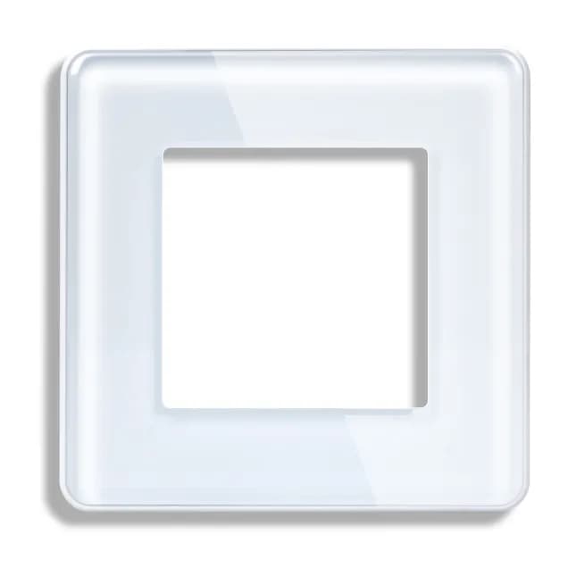 Single Frame Glass Panel with Metal Bracket (White) VIV-TW-G86.1F-WT