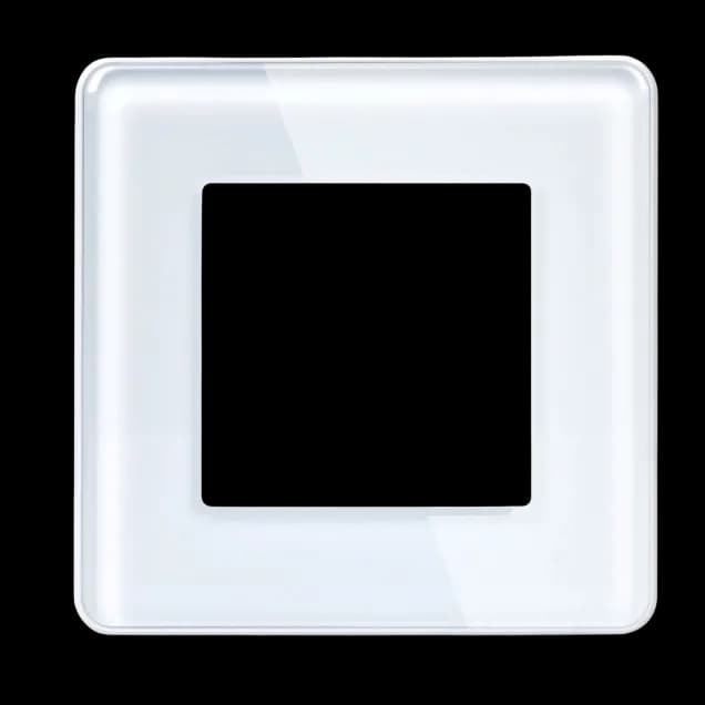 Single Frame Glass Panel with Metal Bracket (Black) VIV-TW-G86.1F-WT