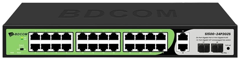 24 PoE ports with 2 GE and 2 SFP uplinks on a managed switch built for SMB networks