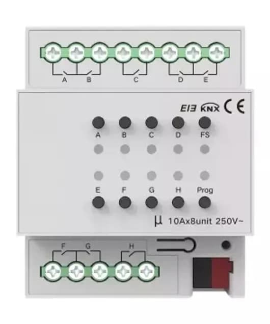 8-Gang 10A Switch Module (KNX) Akubela KXAC-B1R8A10