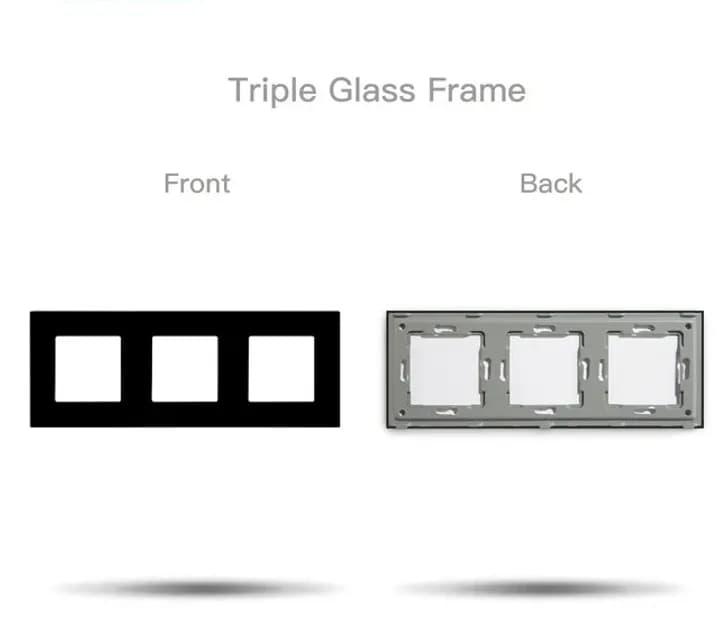 Triple Frame Glass Panel with Metal Bracket (Black) VIV-TW-G228.3F-WT