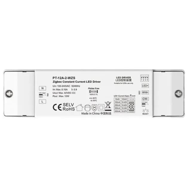 Zigbee Constant Current LED Driver PT-12A-2-WZS