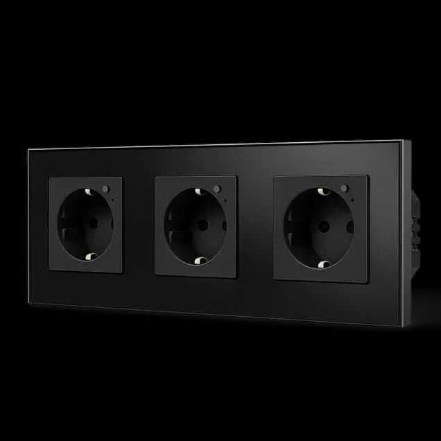 Wi-Fi EU Type F Triple Socket 16A (Black) VIV-TW-WF3F-WT