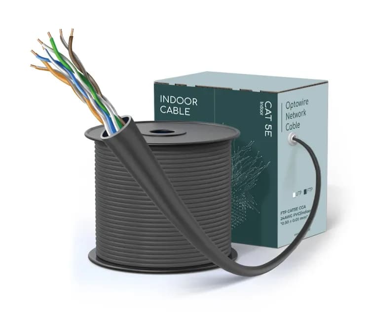 FTP CAT5E CCA 24AWG PVC(indoor) "0.50 ± 0.01 mm"
