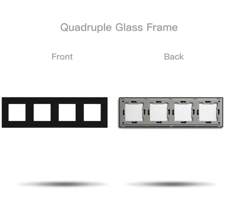 Quadruple Frame Glass Panel with Metal Bracket (Black) VIV-TW-G299.4F-WT