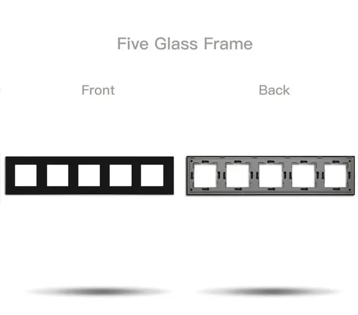 Quintuple Frame Glass Panel with Metal Bracket (Black) VIV-TW-G370.5F-WT