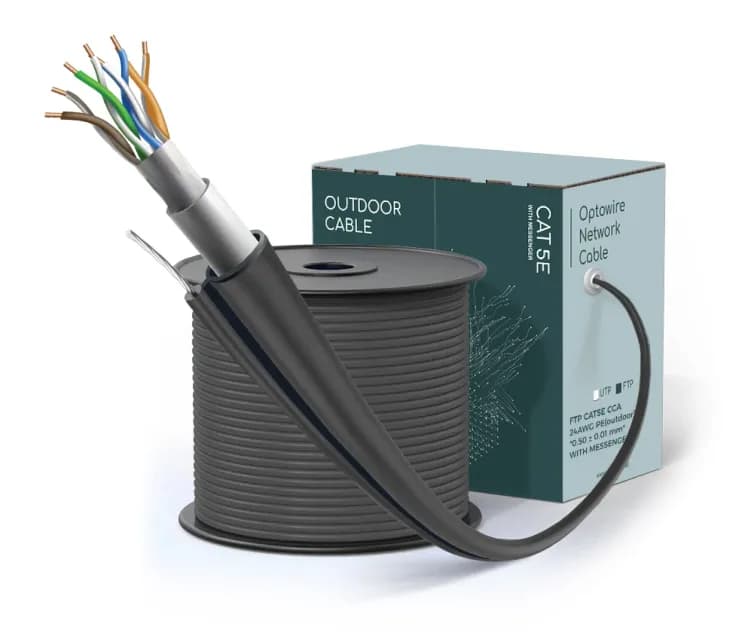 FTP CAT5E CCA 24AWG PE(outdoor) "0.50 ± 0.01 mm" WITH MESSENGER