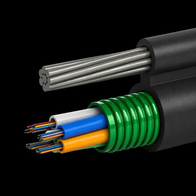 OptoWire AM-S-48FO-3KN With Armor Aerial Figure-8 Optical Cable