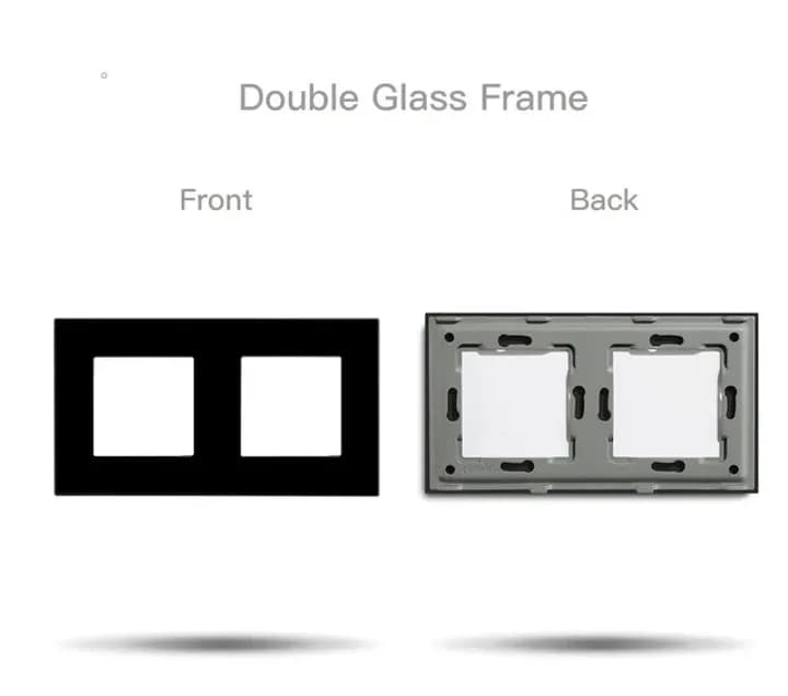 Double Frame Glass Panel with Metal Bracket (Black) VIV-TW-G157.2F-WT