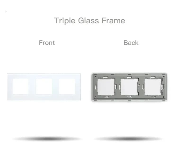 Triple Frame Glass Panel with Metal Bracket (White) VIV-TW-G228.3F-WT