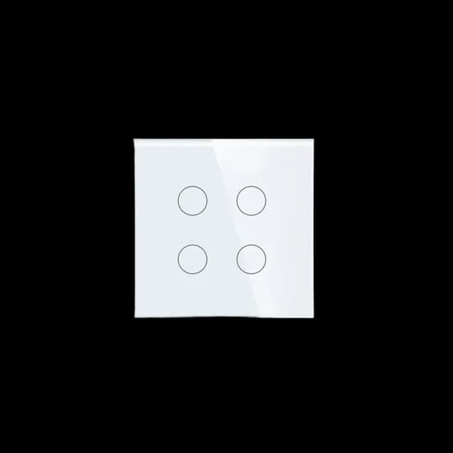 4 Gang Smart Wi-Fi Touch Switch with Neutral (White) VIV-TW-6WF401N-WT