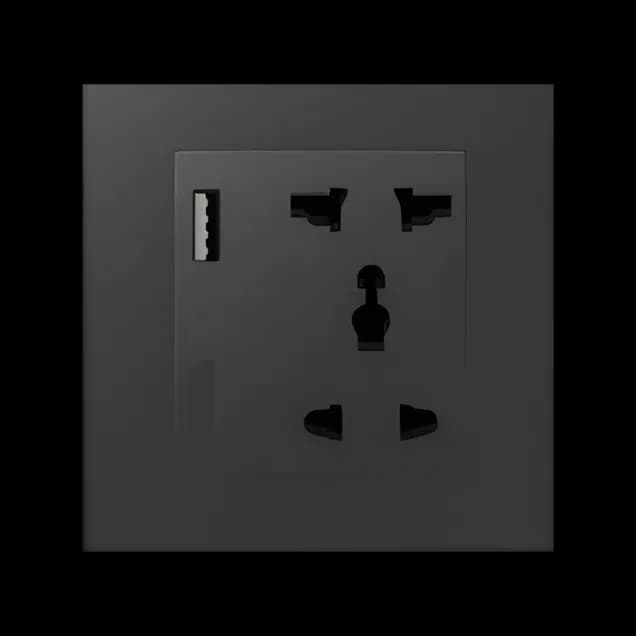 Smart Socket With USB (Black） Akubela SM-1023N