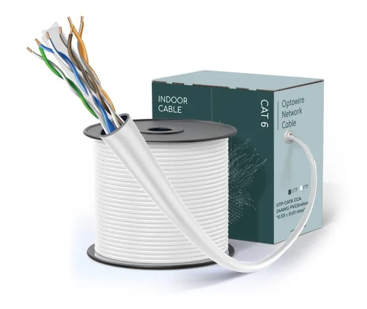 UTP CAT6 CCA 24AWG PVC(indoor) "0.53 ± 0.01 mm"