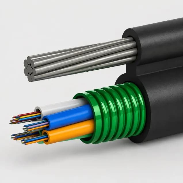 OptoWire AM-S-48FO-3KN With Armor Aerial Figure-8 Optical Cable