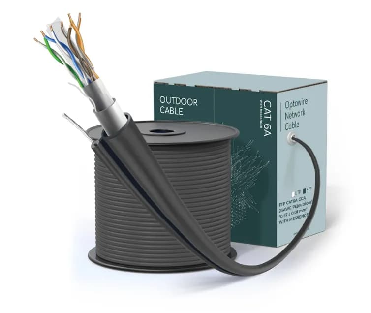 FTP CAT6 CCA 23AWG PE(outdoor) "0.57± 0.01 mm" WITH MESSENGER