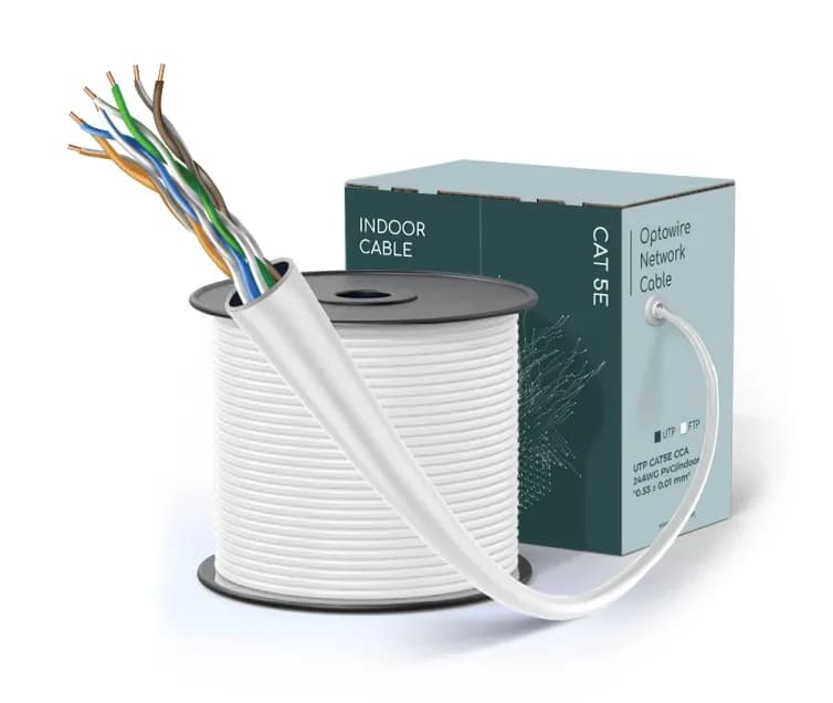 UTP CAT5E CCA 24AWG PVC(indoor) "0.53 ± 0.01 mm"