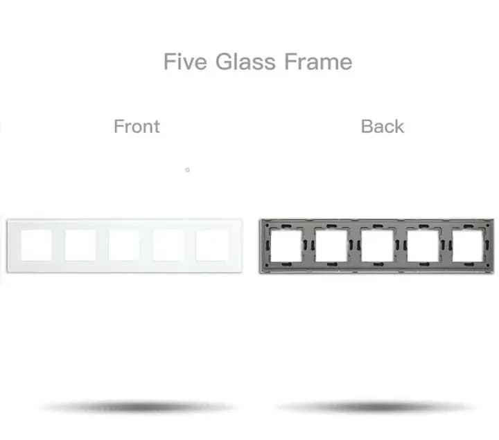 Quintuple Frame Glass Panel with Metal Bracket (White) VIV-TW-G370.5F-WT