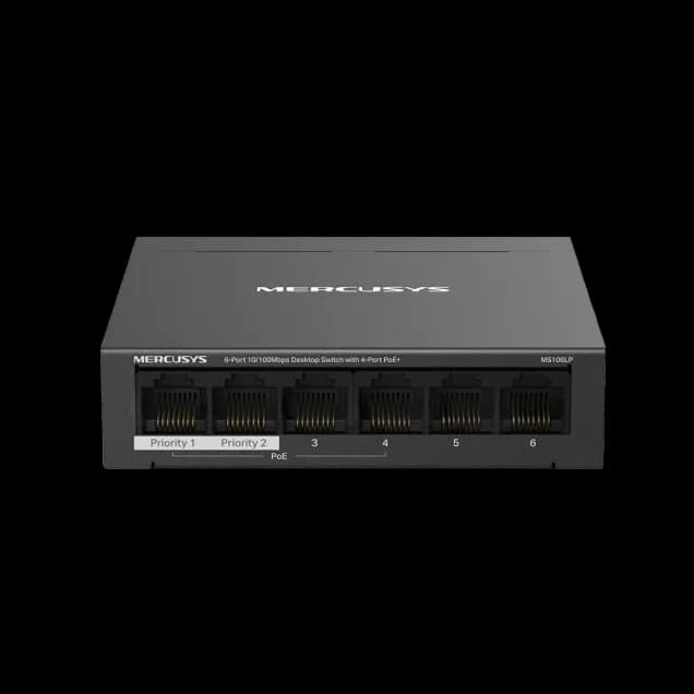 6-Port 10/100Mbps Desktop Switch with 4-Port PoE+ MS106LP