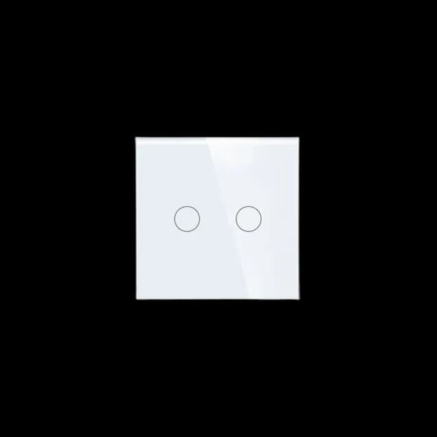 2 Gang Smart Wi-Fi Touch Switch with Neutral (White) VIV-TW-6WF201N-WT